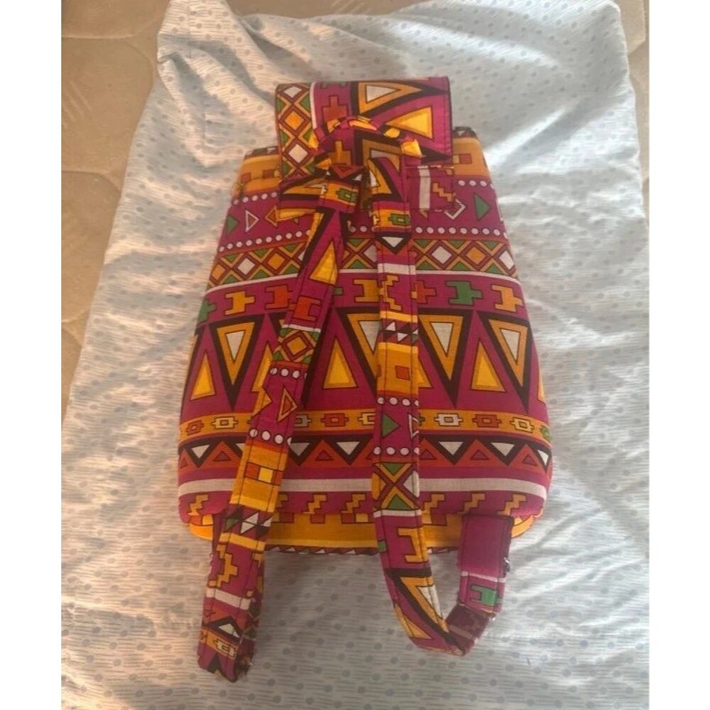 Colorful Geometric Print Backpack – Adjustable Straps - Picture 4 of 6
